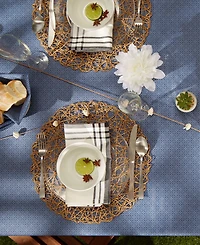 Design Imports Lattice Print Outdoor Tablecloth with Zipper 60 Round