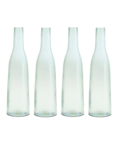 Slickblue Stylish Green Glass Bottle Vases Set of 4 Perfect Home Decor Accents