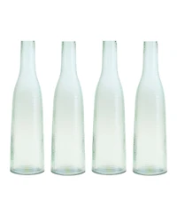 Slickblue Stylish Green Glass Bottle Vases Set of 4 Perfect Home Decor Accents