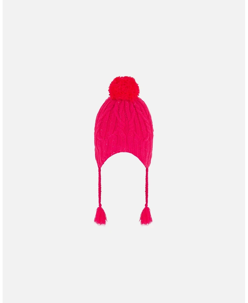 Deux par Deux Girl Peruvian Knit Hat Fuschia Pink - Toddler|Child