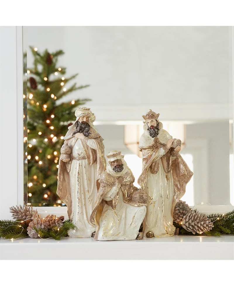 Slickblue Nativity Wisemen Figurines With Gold Accents (Set of 3)
