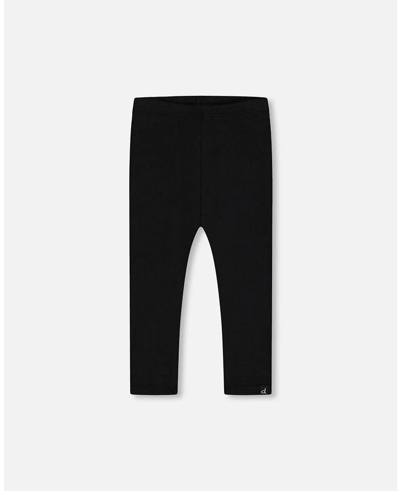 Deux par Baby Girls Rib Leggings Black