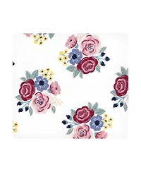 Hudson Baby Infant Girls Cotton Flannel Receiving Blankets, Pink Tulips, One