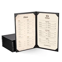 WeChef 10 Packs Restaurant Menu Covers 8.5 x 14 Book Style 2 Pages 2 Views Black
