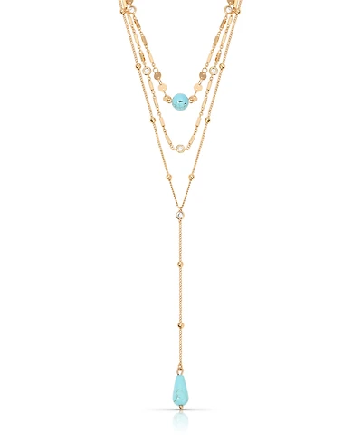 Ettika Turquoise 18k Gold Plated Multi-Chain Choker