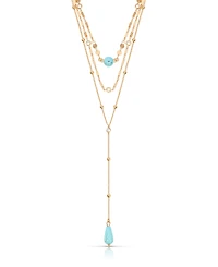 Ettika Turquoise 18k Gold Plated Multi-Chain Choker