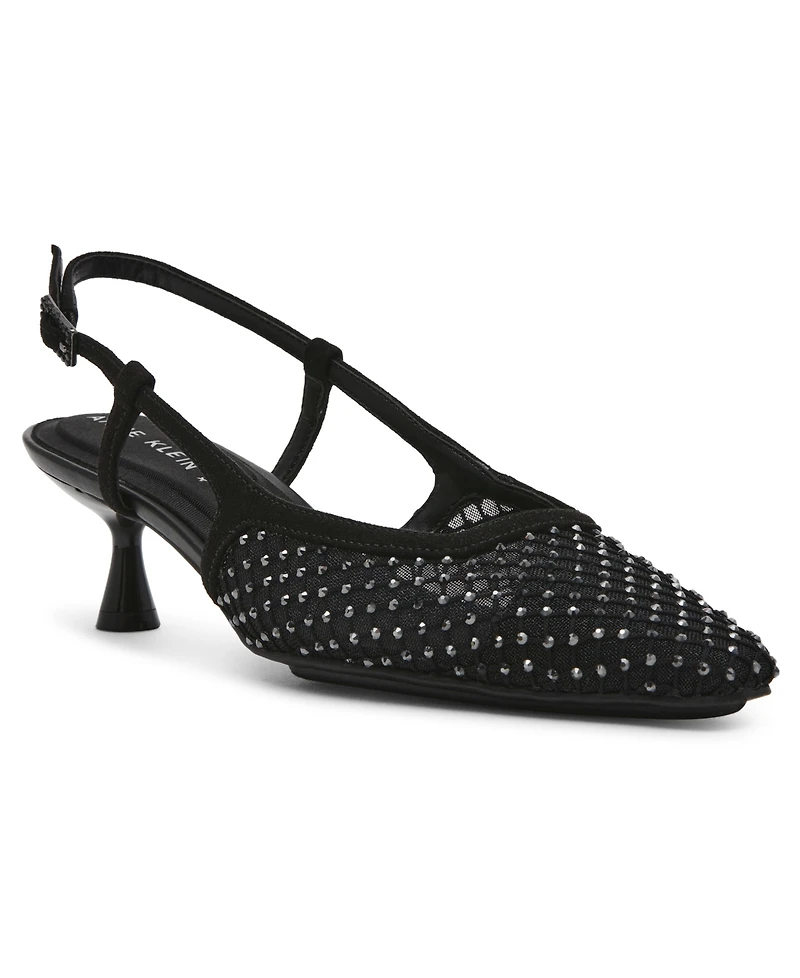 Anne Klein Women's Thia Rhinestone Mesh Slingback Pumps