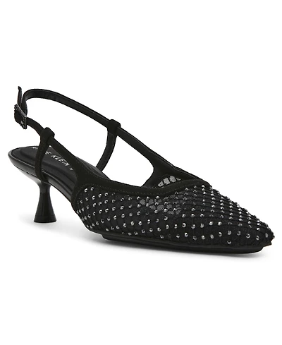 Anne Klein Women's Thia Rhinestone Mesh Slingback Pumps