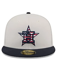 New Era Men's Khaki/Black Houston Astros 2024 Fourth of July 59FIFTY Fitted Hat