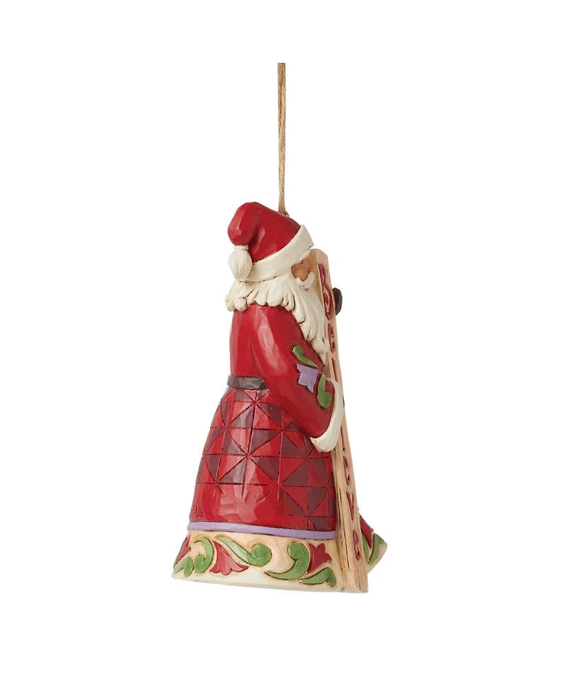 Jim Shore Santa Holds Believe Porch Board Ornament