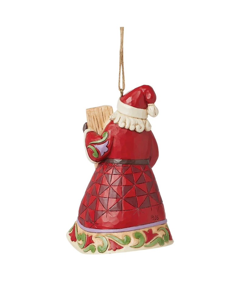 Jim Shore Santa Holds Believe Porch Board Ornament