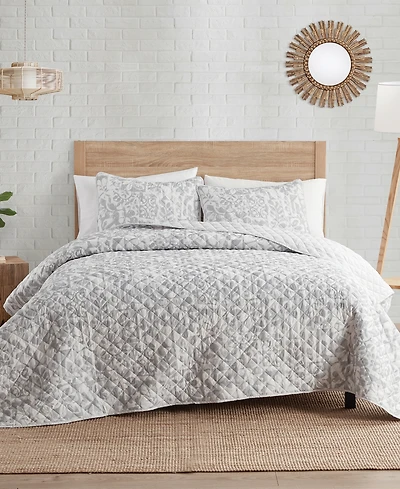 Indigo Ink Abstract 2-Pc. Quilt Set, Twin