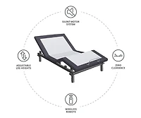 Cariloha Classic Adjustable Mattress Base | Twin Extra Long | 6", 9", 12" | Viscose Material | Adjustable Height, Quiet Motor, Wireless Remote