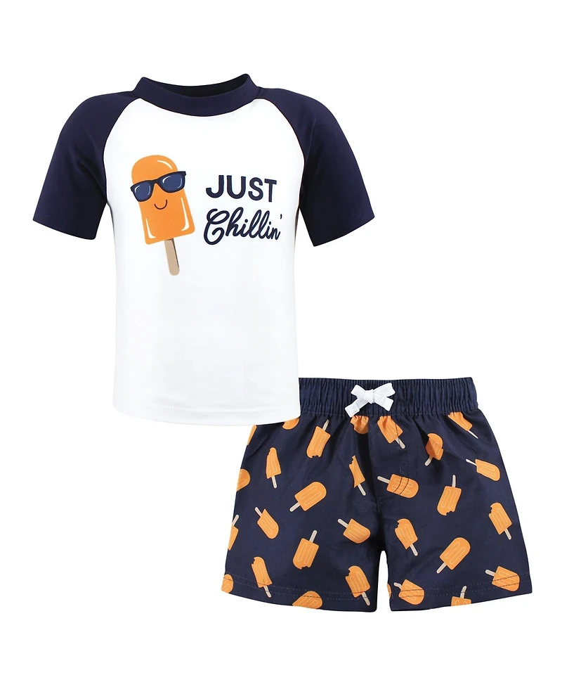 Hudson Baby Boys Swim Rashguard Set, Ahoy Mate Shark, 12-18 Months