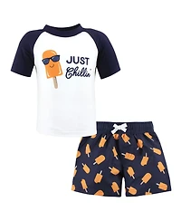 Hudson Baby Boys Swim Rashguard Set, Ahoy Mate Shark, 12-18 Months