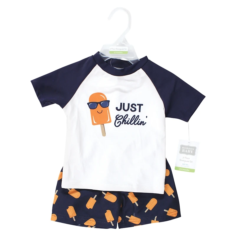 Hudson Baby Boys Swim Rashguard Set, Ahoy Mate Shark, 12-18 Months