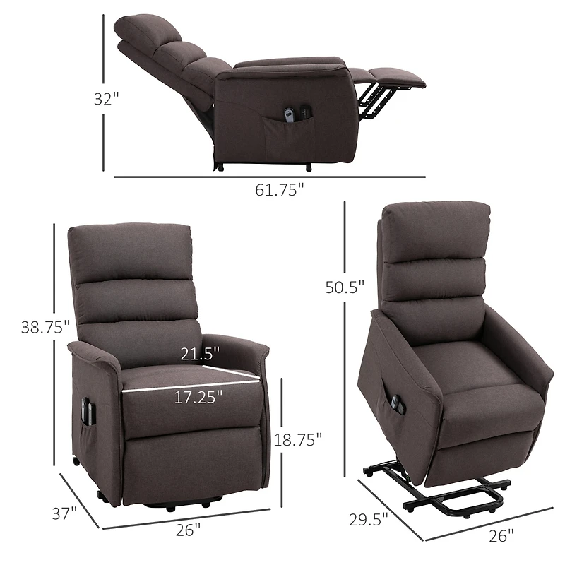 Homcom Electric Power Lift Recliner Chair for Elderly with Remote