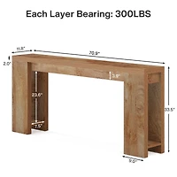 Tribesigns 70.9-Inch Extra Long Console Table, Farmhouse Wood Sofa Table Behind Couch, Narrow Entryway Accent Table