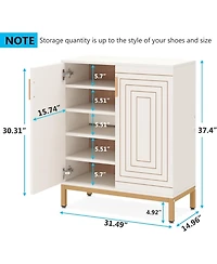 Tribesigns Shoe Cabinet with Doors, 20 Pairs Entryway Shoe Storage Cabinet with Shelves, 5-Tier Modern Free Standing Shoe Racks Storage Organizer for