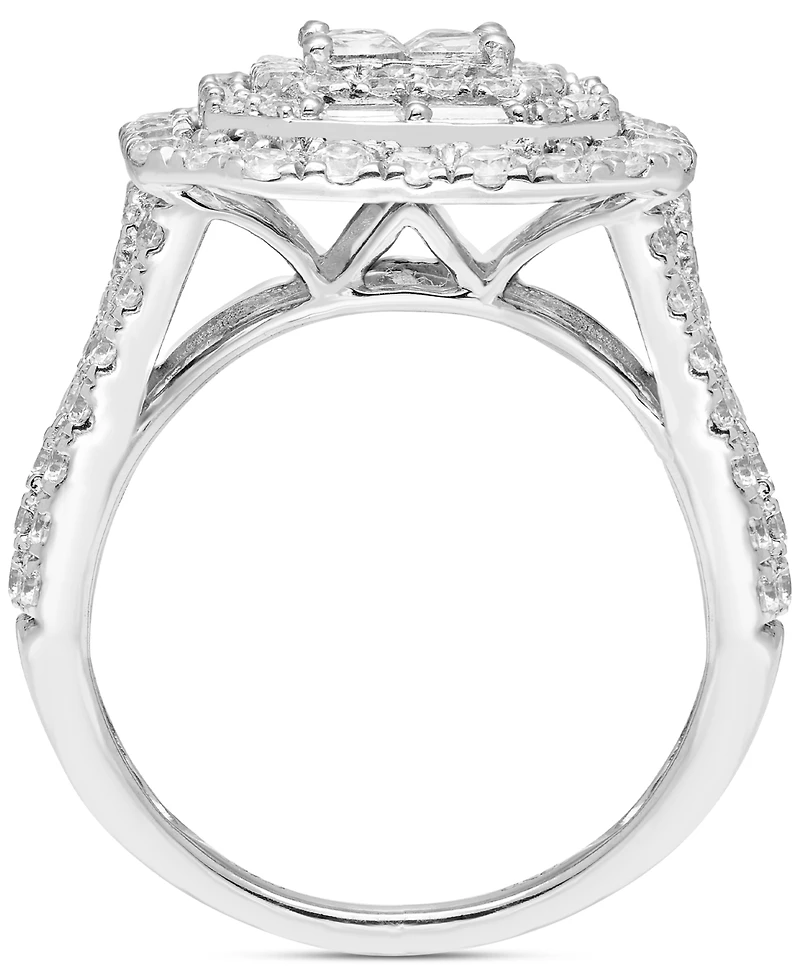 Diamond Mixed-Cut Halo Engagement Ring (2 ct. t.w.) in 14k White Gold