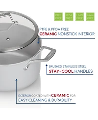 Techef - CeraTerra - 5 Quart Soup Pot with Cover