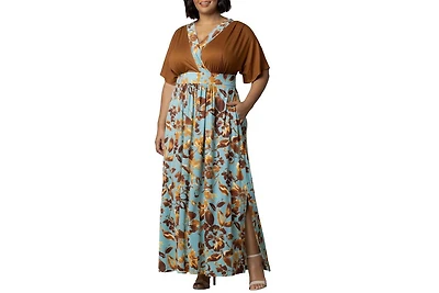 Kiyonna Plus Naomi Long Maxi Dress