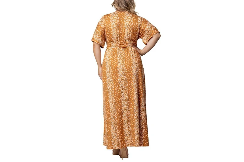 Kiyonna Women's Plus Vienna Kimono Sleeve Long Maxi Dress
