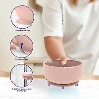 Sperric Toddler Bowls with Suction, Silicone Feeding Set Suction Bowl with Lids and Spoons, Bpa Free Bowls 0-6 Months Feeding Essentials