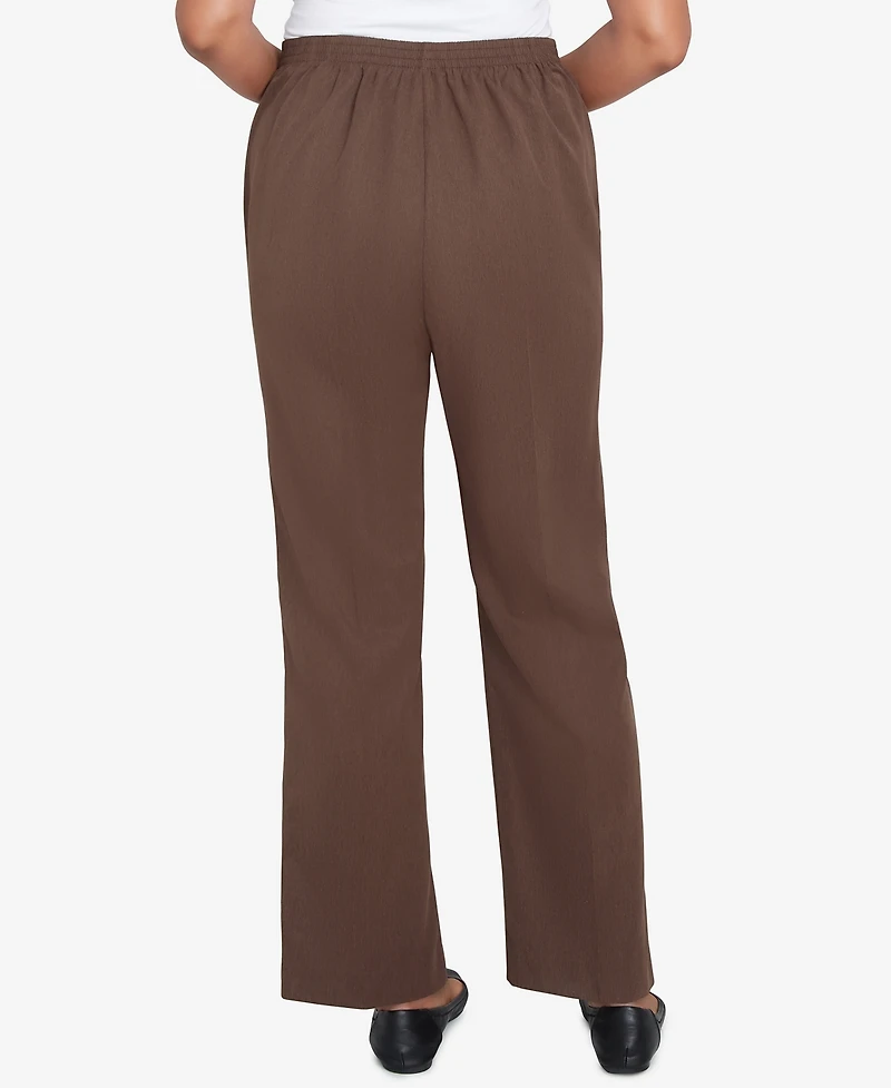 Alfred Dunner Women's Wine Country Soft Microfiber Side Seam Pocket Medium Length Pants
