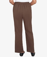 Alfred Dunner Women's Wine Country Soft Microfiber Side Seam Pocket Medium Length Pants