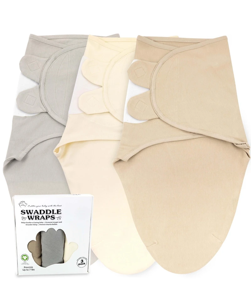 Bublo Baby Girls Swaddle Blanket, 3 Pack Organic Sleep Sacks, Newborn Sack