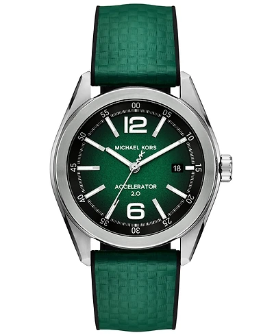 Michael Kors Men's Accelerator 2.0 Three-Hand Date Green Nylon and Silicone Watch 42mm