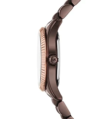 Michael Kors Women's Lexington Three-Hand Chocolate Stainless Steel Watch 26mm