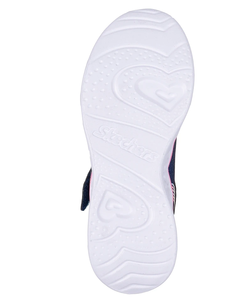 Skechers Little Girls Heart Lights-Retro Hearts Light-Up Fastening Strap Casual Sneakers from Finish Line