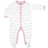 Luvable Friends Baby Girls Cozy Cotton Day-to-Night Romper