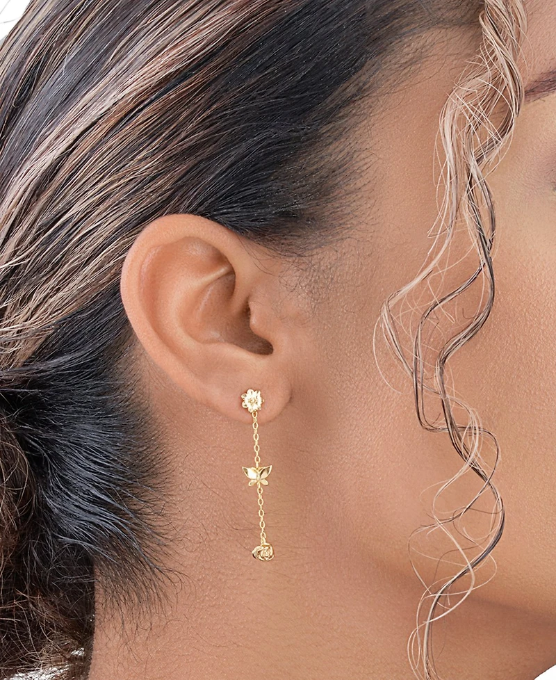 Sterling Forever Women's Sterling Silver Into The Garden Drop Earrings