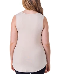 24seven Comfort Apparel V-Neck Tunic Tank Top with Round Hemline