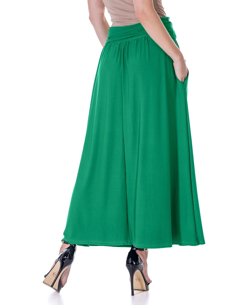 24seven Comfort Apparel Women's Foldover with Pockets Maxi Skirt