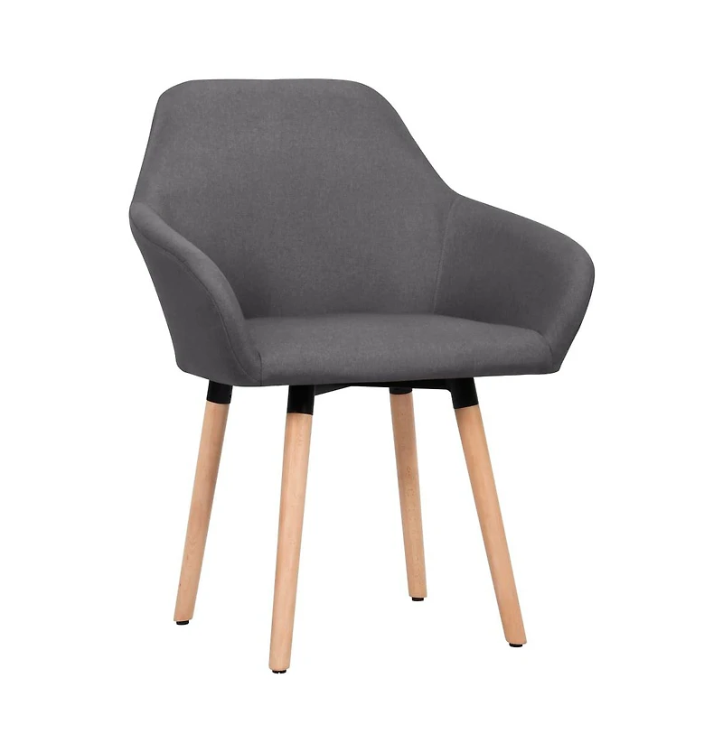 vidaXL Dining Chairs 2 pcs Dark Gray Fabric