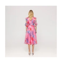 Nissa Women's Ruffled Organza Midi Dress