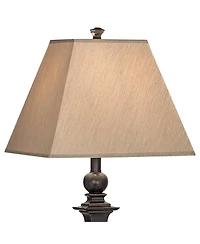 Regency Hill Traditional Floor Lamp 59" Tall Italian Bronze Taupe Faux Silk Square Hardback Shade for Living Room Reading Bedroom Office
