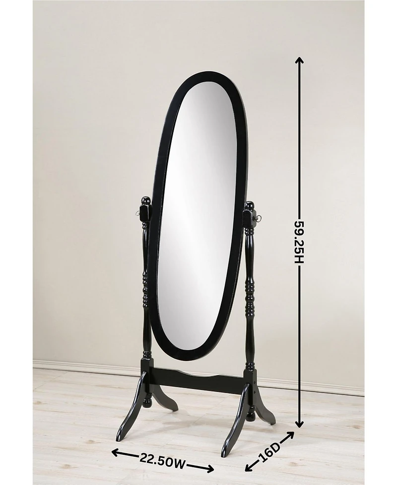 Streamdale Traditional Queen Anna Style Wood Floor Cheval Mirror, Gold Finish