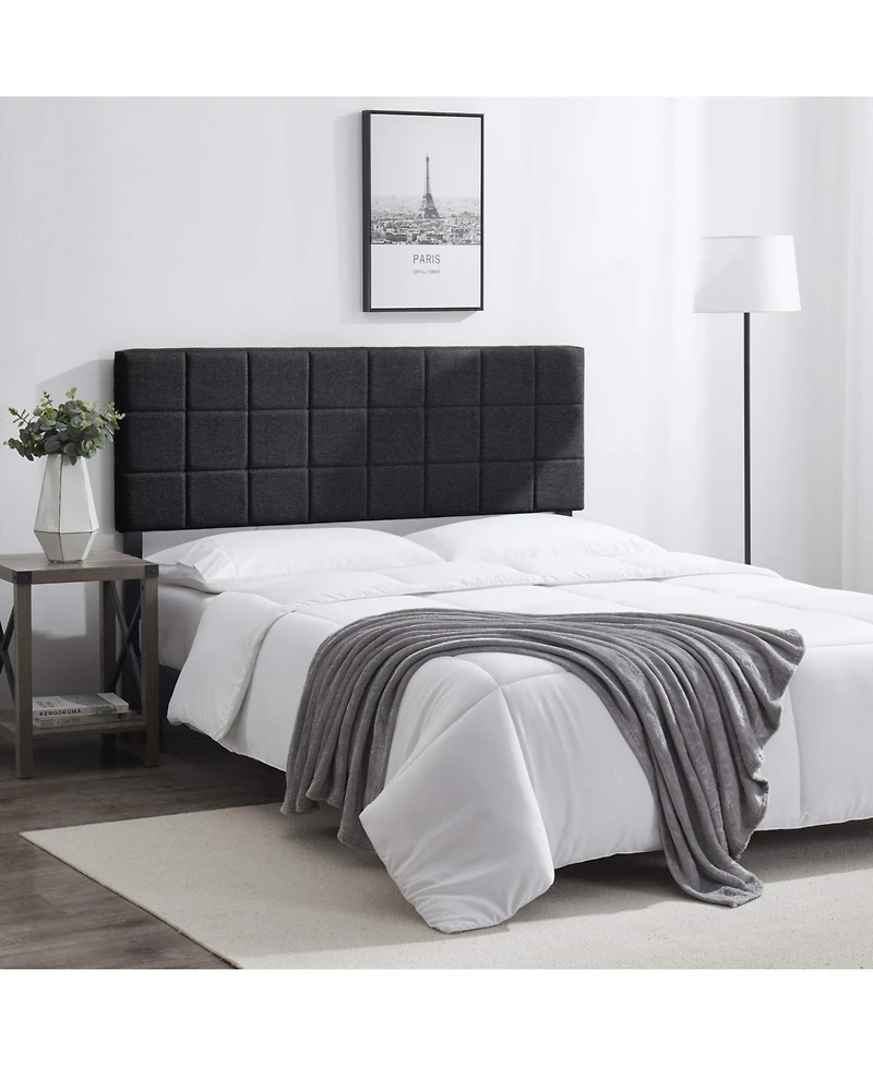 Clara Clark Heavy Duty Adjustable SquareTufted Fabric Headboard - King