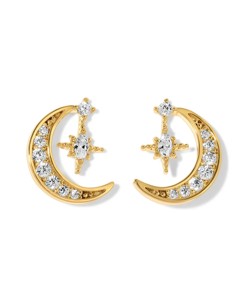 Girls Crew Crystal Stargazer Moon Earrings