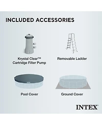 Intex 15ft x 48in Prism Above Ground Swimming Pool Set with Ladder and Cover