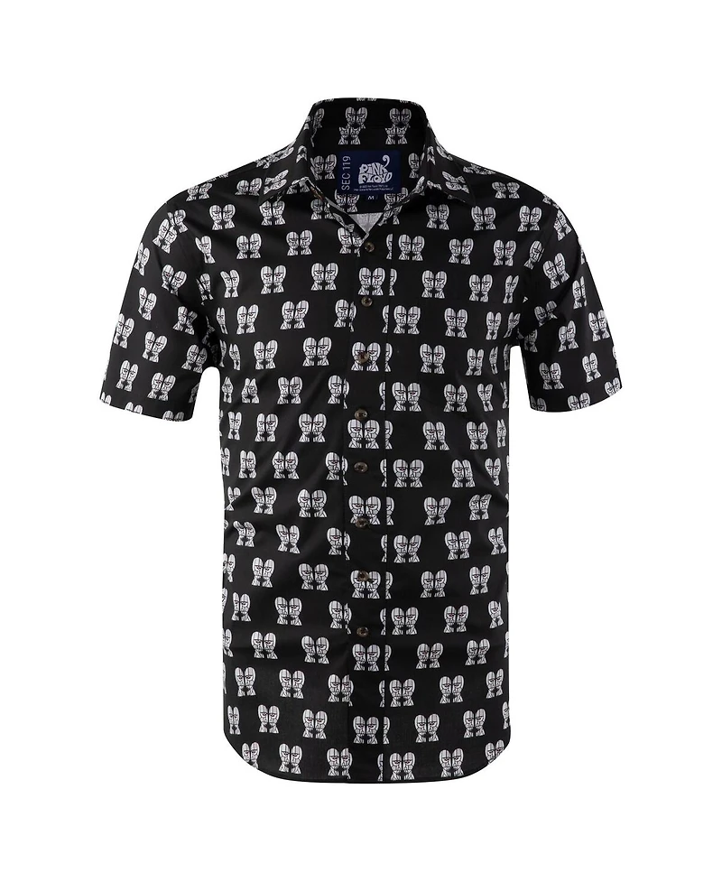 Section 119 Men's Black Pink Floyd Division Bell Button-Down Shirt