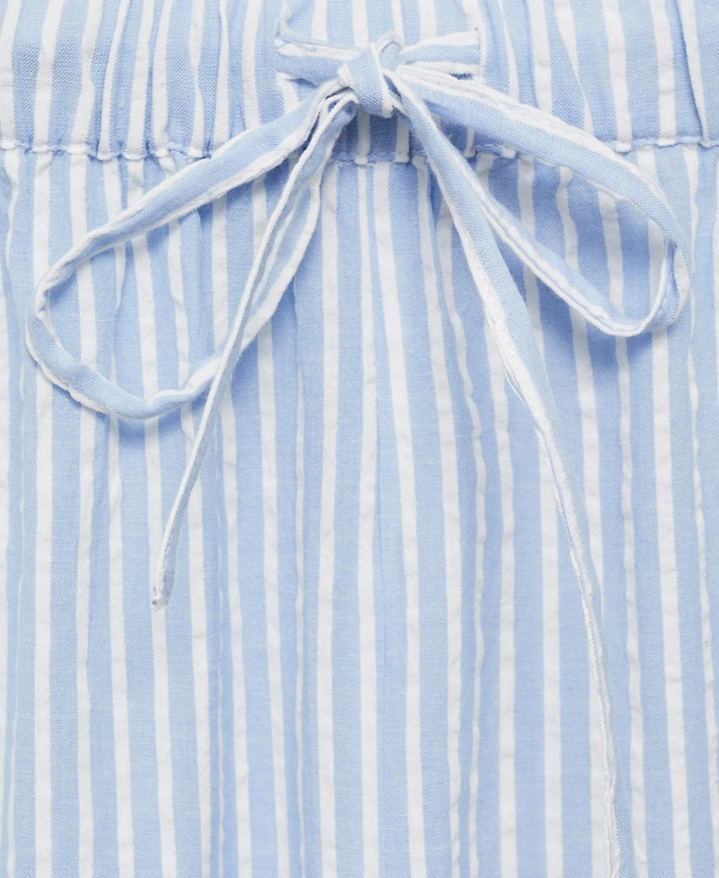 Mango Women's Embroidered Striped Trousers