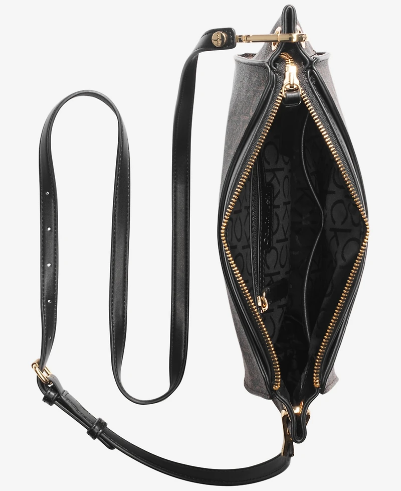 Calvin Klein Garnet Adjustable Top Zipper Crossbody