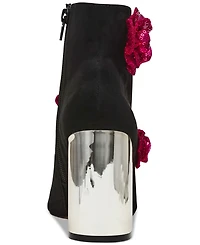 Betsey Johnson Women's Finlee Rosette Flare-Heel Dress Booties