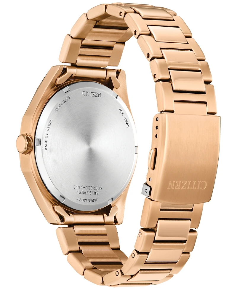 Citizen Eco-Drive Men's Weekender Sport Rose Gold-Tone Stainless Steel Bracelet Watch 41mm